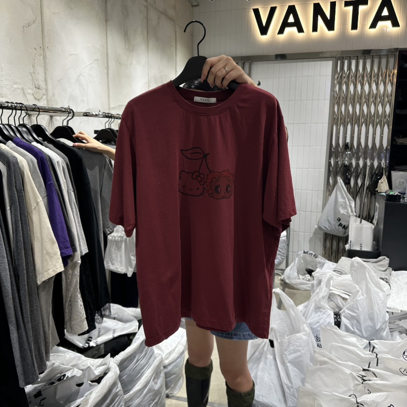VANTA韓國直郵㊣女裝新款真品25秋冬人氣職業推薦時尚休閑T恤VANTAT恤圖色2