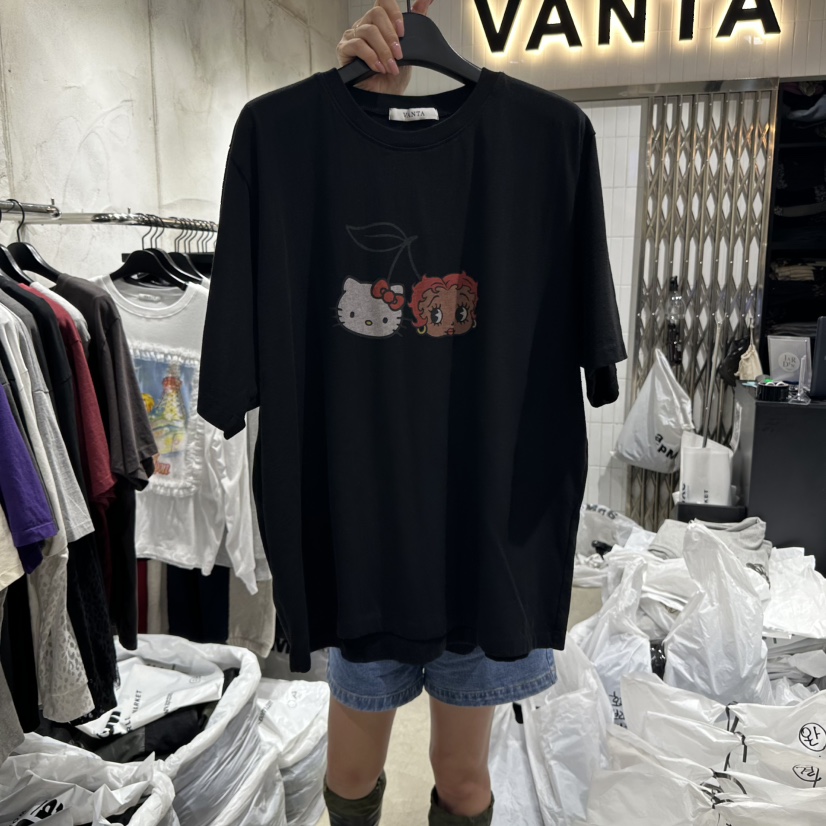 VANTA韓國直郵㊣女裝新款真品25秋冬人氣職業推薦時尚休閑T恤VANTAT恤圖色4