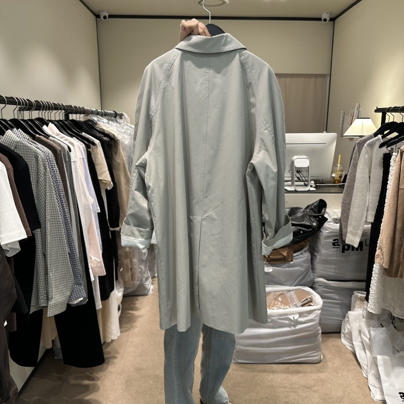 RE STOCK東大門㊣實拍女裝新品25秋冬時尚休閑人氣長款風衣RE STOCK長款風衣