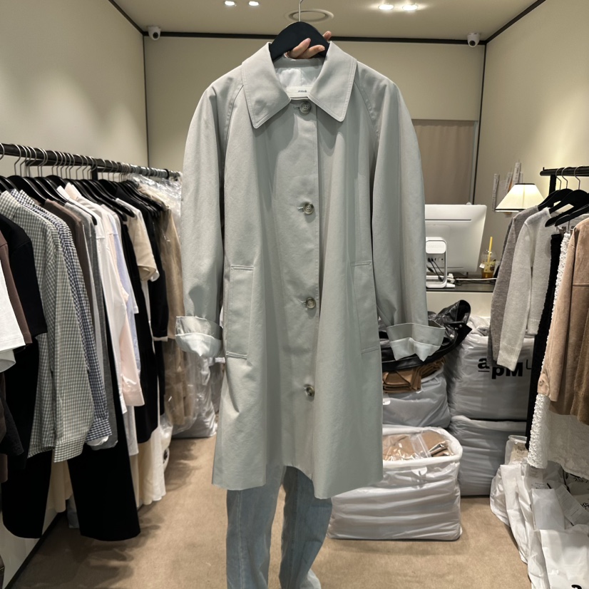 RE STOCK東大門㊣實拍女裝新品25秋冬時尚休閑人氣長款風衣RE STOCK長款風衣圖色1