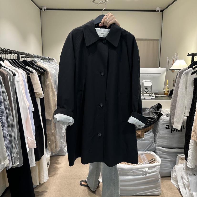 RE STOCK東大門㊣實拍女裝新品25秋冬時尚休閑人氣長款風衣RE STOCK長款風衣圖色2