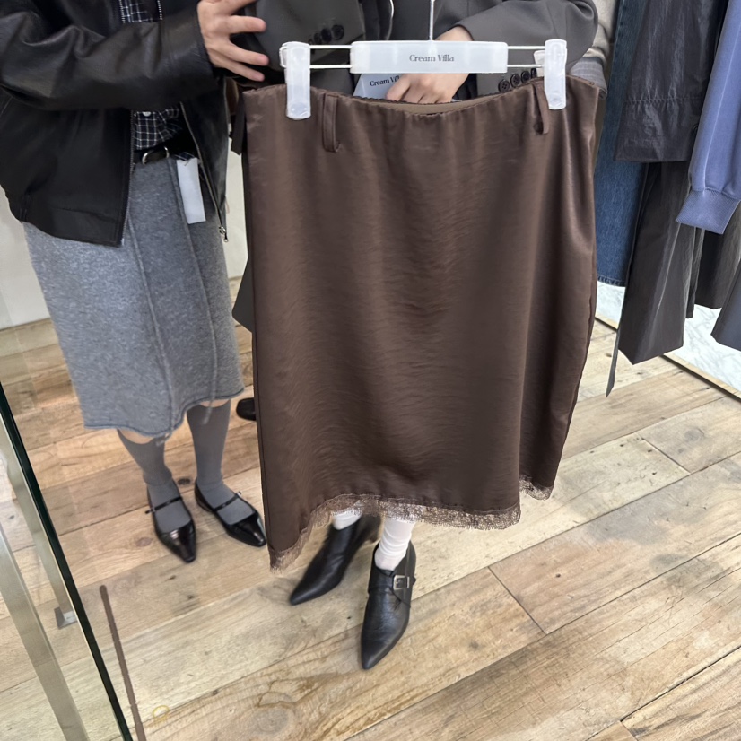 CREAM VILLA東大門㊣直郵女裝新品25秋冬短裙蕾絲CREAMVILLA短裙圖色2