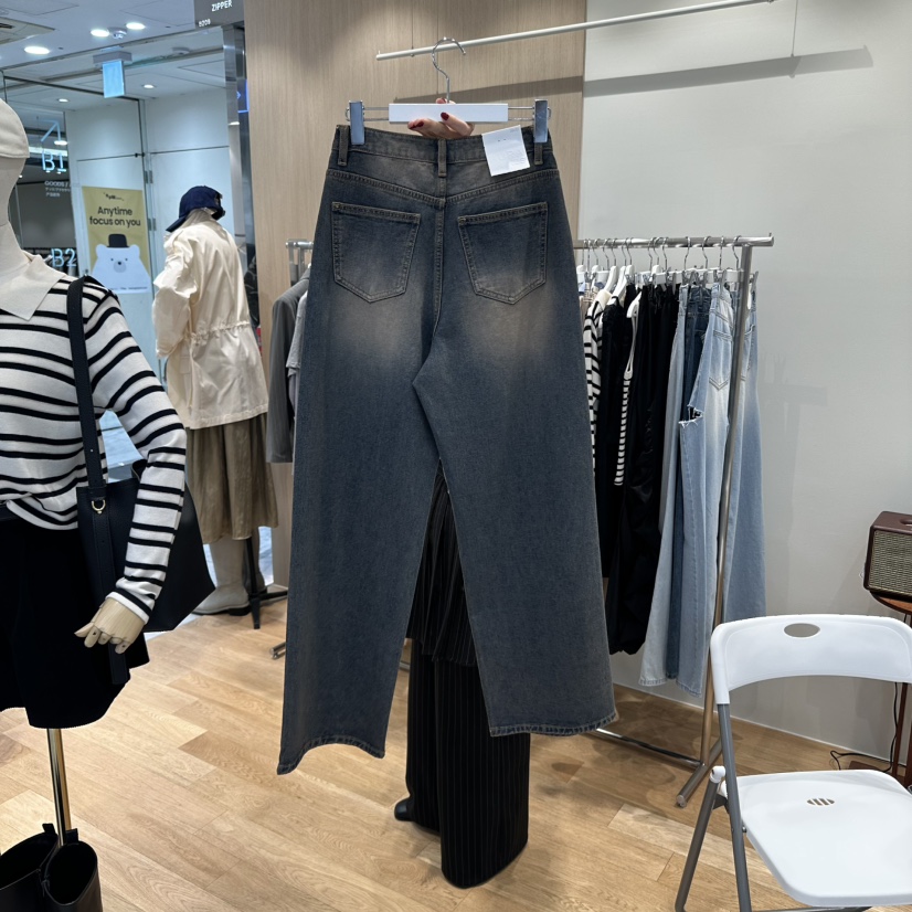ZIPPER東大門㊣實拍女士新品25秋冬時尚推薦熱賣牛仔褲復古ZIPPER牛仔褲