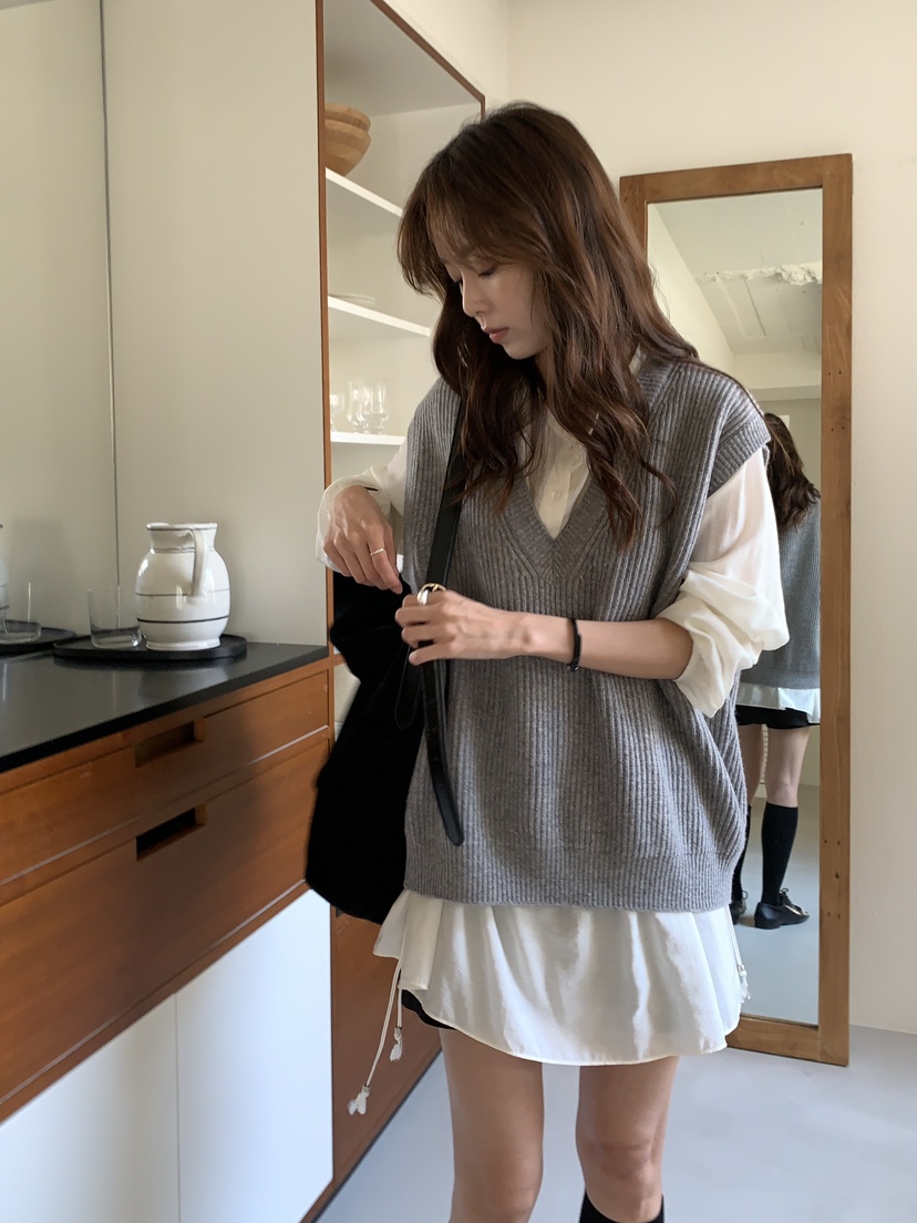 BAKING POWDER東大門㊣實拍女裝新款職業休閑人氣馬甲露肩BAKING POWDER馬甲