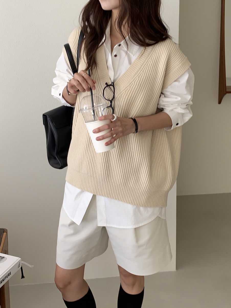 BAKING POWDER東大門㊣實拍女裝新款職業休閑人氣馬甲露肩BAKING POWDER馬甲