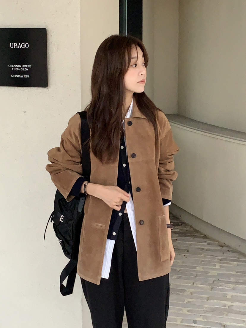 BAKING POWDER東大門㊣實拍女裝新品休閑職業夾克倫敦絨面革BAKING POWDER夾克