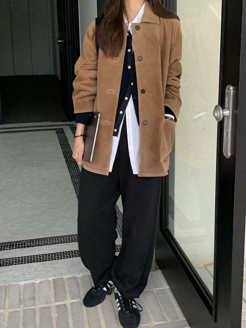 BAKING POWDER東大門㊣實拍女裝新品休閑職業夾克倫敦絨面革BAKING POWDER夾克