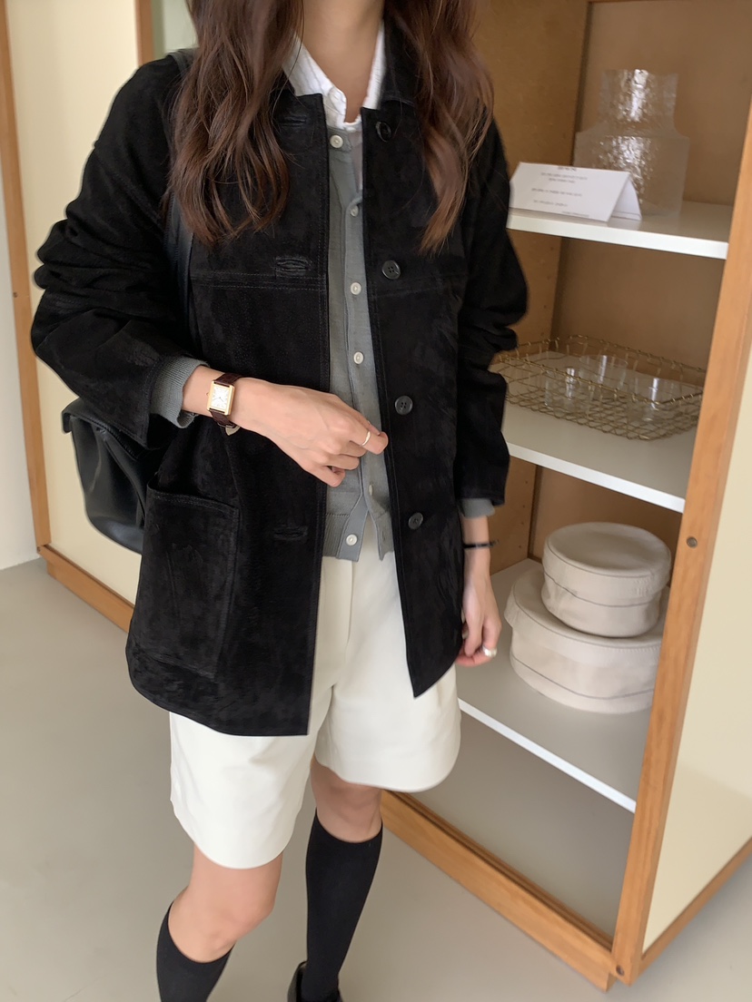 BAKING POWDER東大門㊣實拍女裝新品休閑職業夾克倫敦絨面革BAKING POWDER夾克