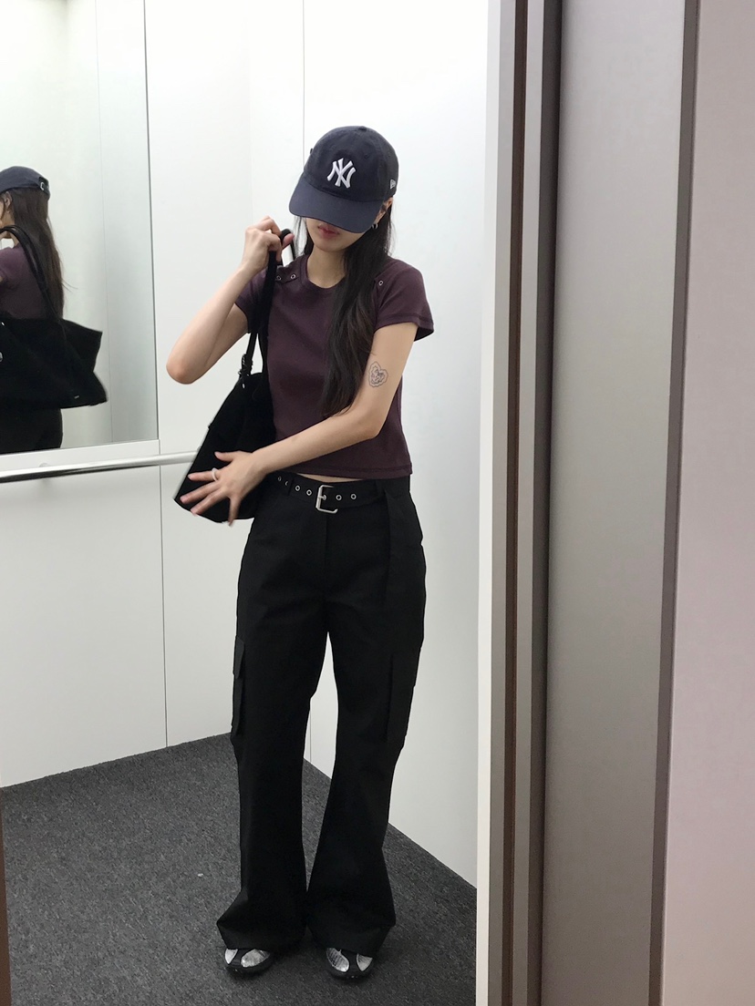 ESCHER東大門㊣直郵女裝新款25秋冬時尚真品推薦休閑褲含腰帶ESCHER休閑褲