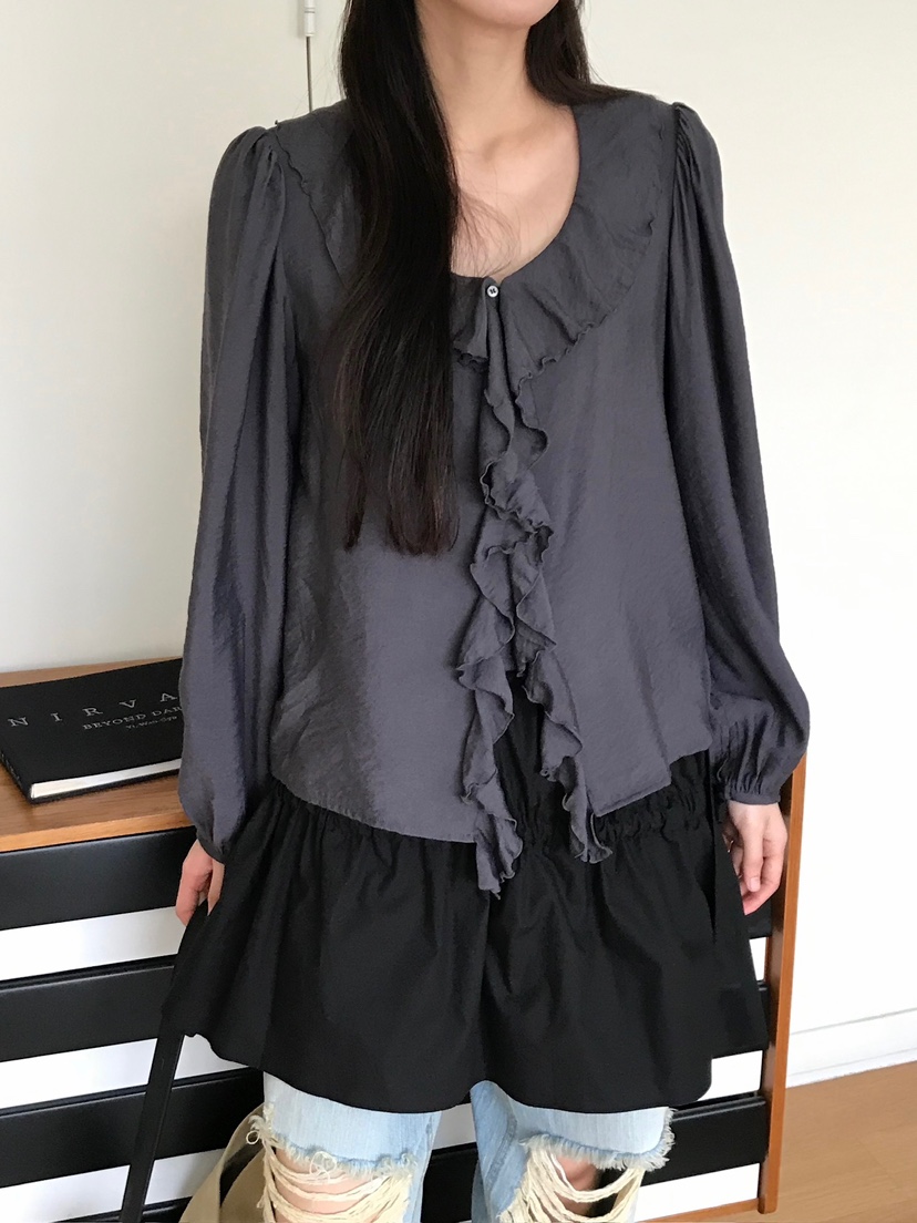 ESCHER東大門㊣代購女裝新款時尚25秋冬襯衫蕾絲衫不含腰帶ESCHER襯衫/蕾絲衫