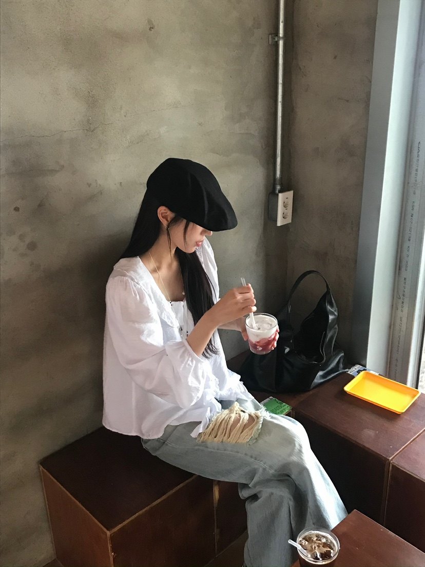 ESCHER東大門㊣代購女裝新款時尚25秋冬襯衫蕾絲衫不含腰帶ESCHER襯衫/蕾絲衫