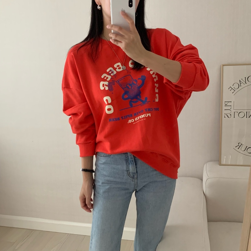 HELLO JINI韓國直郵㊣女士新品真品熱賣時尚25秋冬職業衛衣HELLO JINI衛衣圖色1