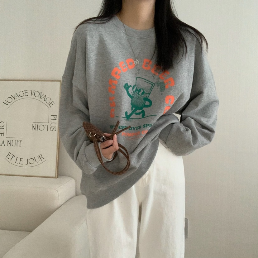 HELLO JINI韓國直郵㊣女士新品真品熱賣時尚25秋冬職業衛衣HELLO JINI衛衣圖色2