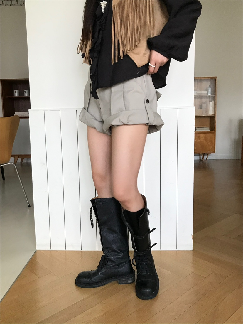 ESCHER東大門㊣實拍女士新品人氣推薦25秋冬休閑短褲不含腰帶ESCHER短褲