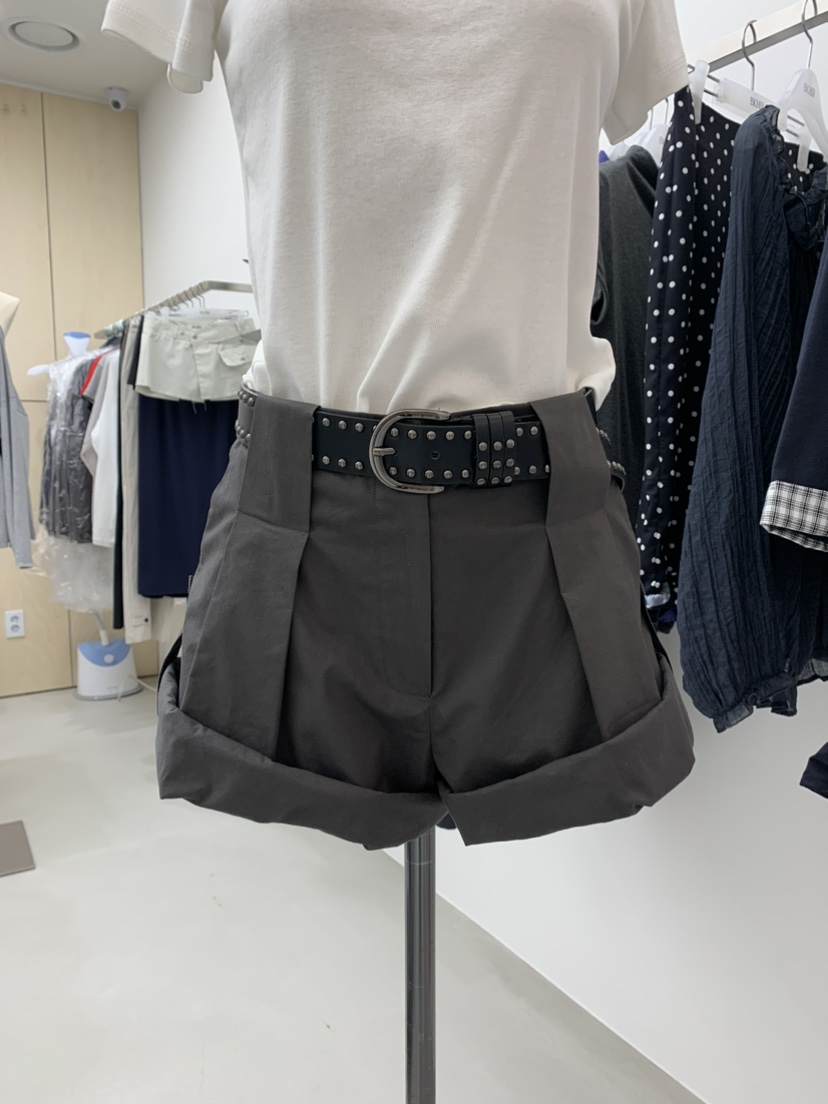 ESCHER東大門㊣實拍女士新品人氣推薦25秋冬休閑短褲不含腰帶ESCHER短褲圖色1