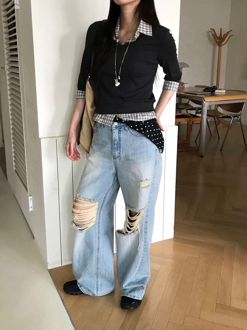 ESCHER韓國直郵㊣女裝新品職業人氣熱賣時尚休閑25秋冬長袖T恤ESCHER長袖T恤
