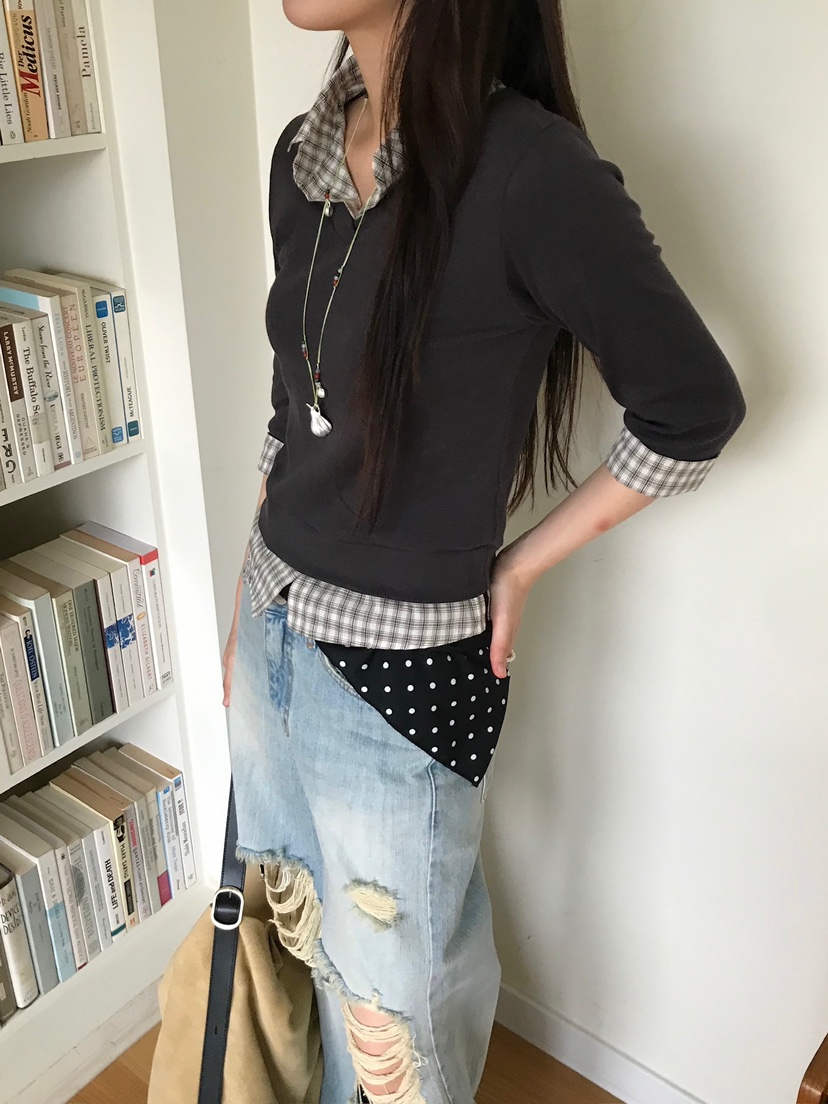 ESCHER韓國直郵㊣女裝新品職業人氣熱賣時尚休閑25秋冬長袖T恤ESCHER長袖T恤