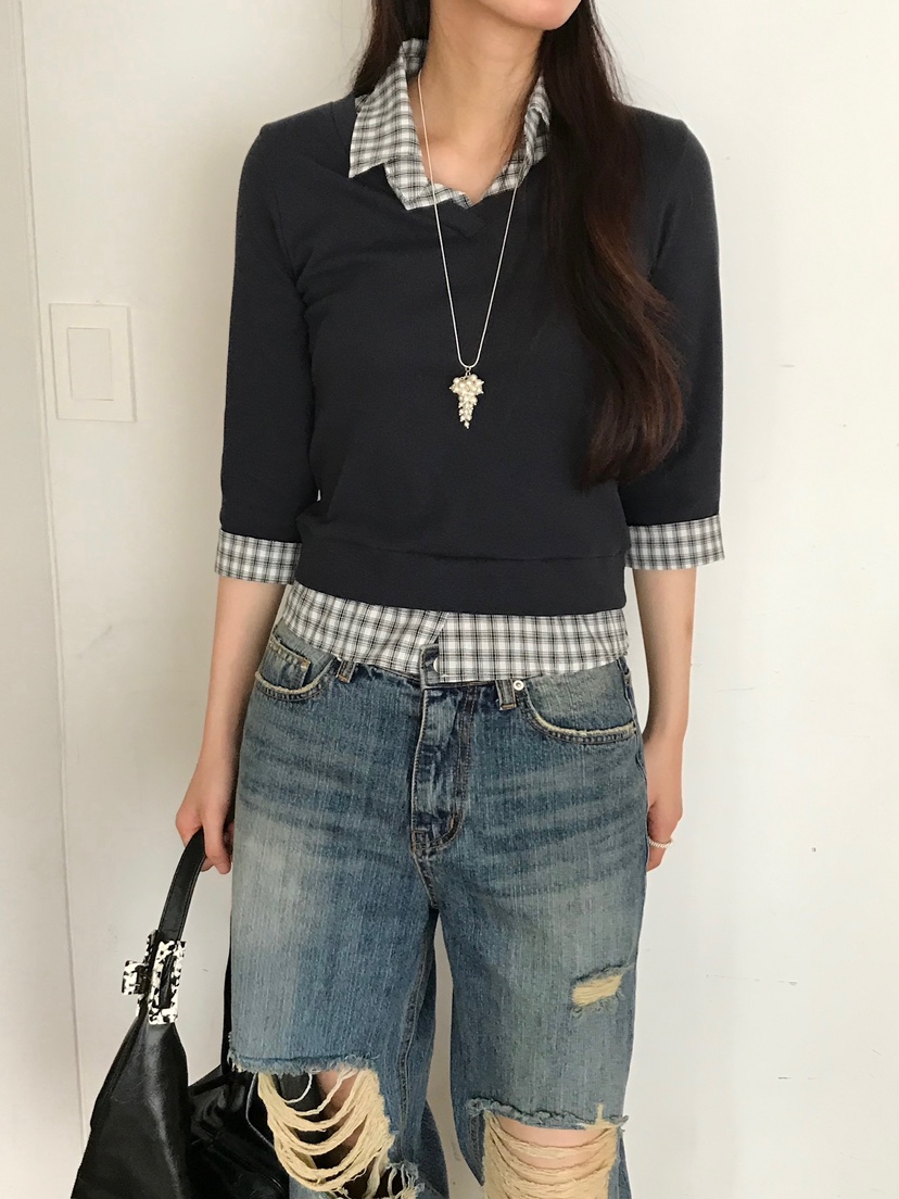 ESCHER韓國直郵㊣女裝新品職業人氣熱賣時尚休閑25秋冬長袖T恤ESCHER長袖T恤
