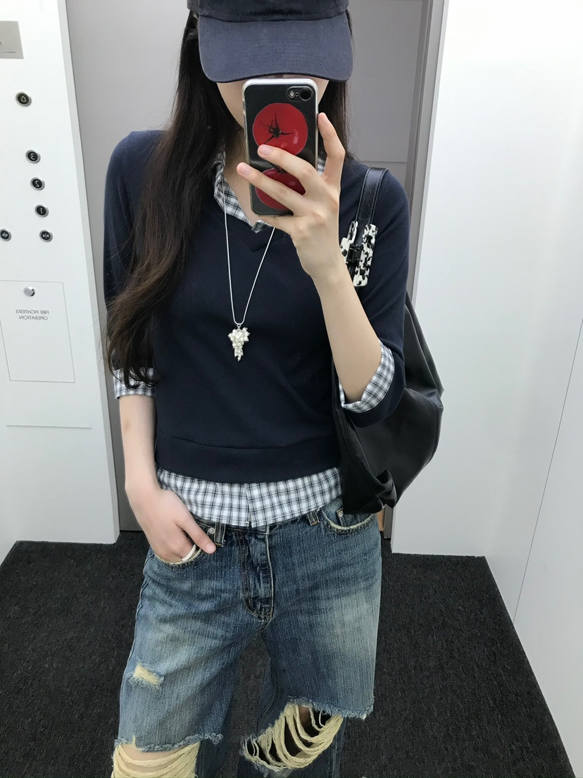 ESCHER韓國直郵㊣女裝新品職業人氣熱賣時尚休閑25秋冬長袖T恤ESCHER長袖T恤