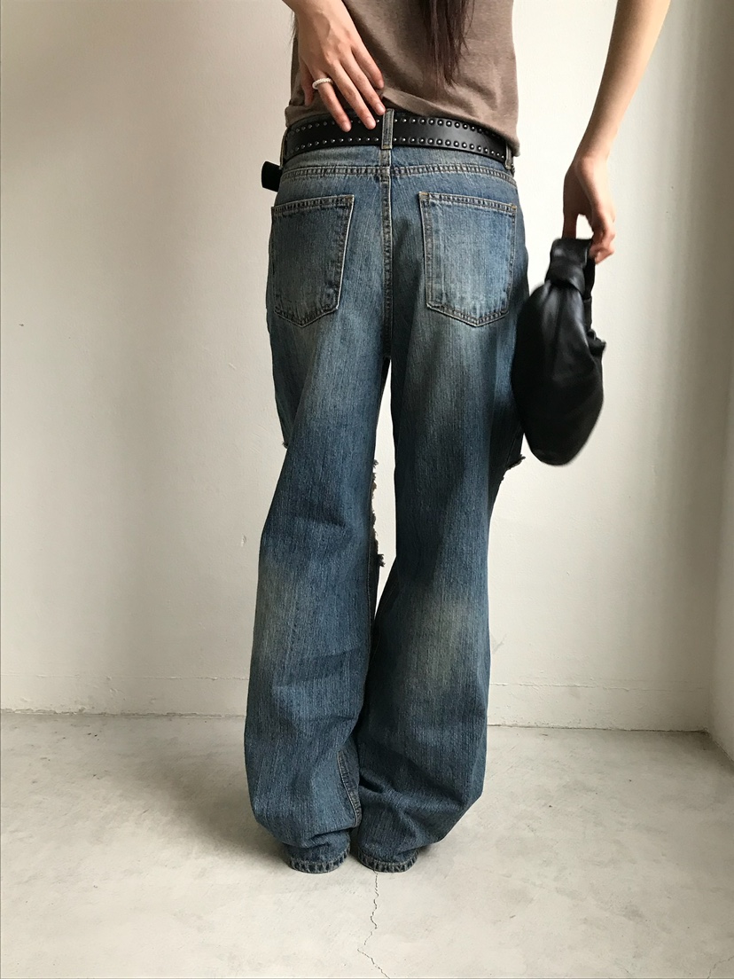 ESCHER東大門㊣代購女士新品時尚人氣休閑推薦牛仔褲竹節紋ESCHER牛仔褲