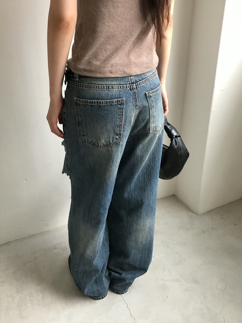 ESCHER東大門㊣代購女士新品時尚人氣休閑推薦牛仔褲竹節紋ESCHER牛仔褲