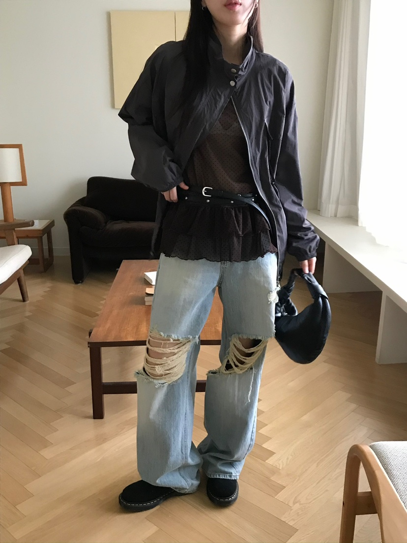 ESCHER東大門㊣代購女士新品時尚人氣休閑推薦牛仔褲竹節紋ESCHER牛仔褲