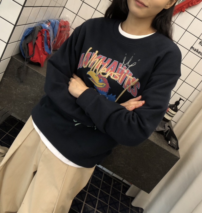 空韓國代購㊣女裝新款休閑真品25秋冬職業熱賣人氣時尚衛衣HANNA-A衛衣