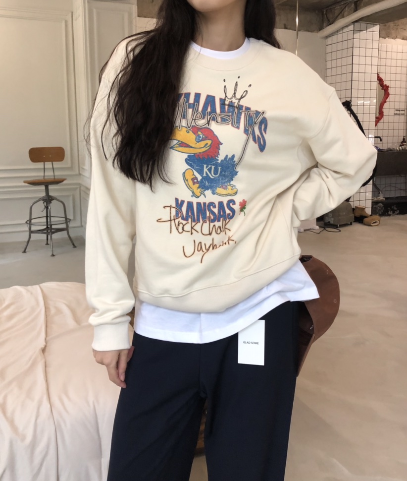 空韓國代購㊣女裝新款休閑真品25秋冬職業熱賣人氣時尚衛衣HANNA-A衛衣圖色1