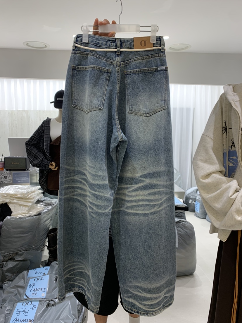 EYEL東大門㊣直郵女士新品休閑真品職業推薦人氣牛仔褲含腰繩EYEL牛仔褲