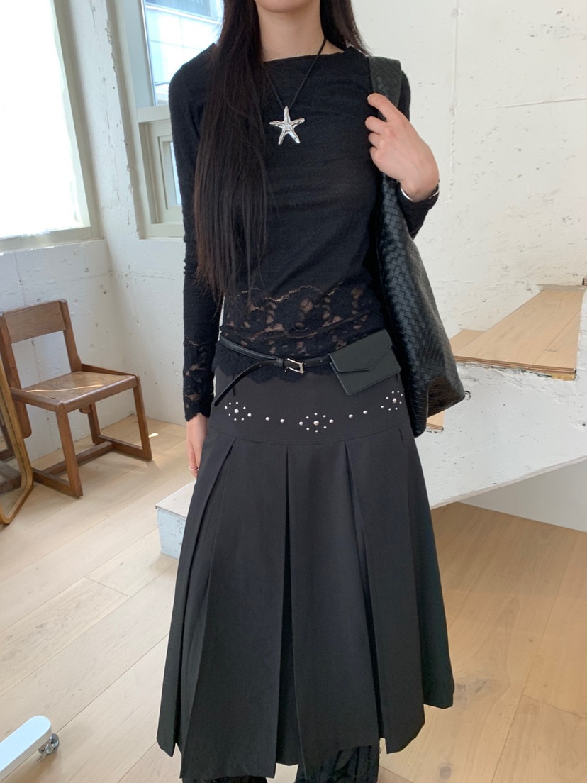 EYEL韓國代購㊣女裝新款人氣熱賣時尚真品推薦休閑長袖T恤蕾絲EYEL長袖T恤