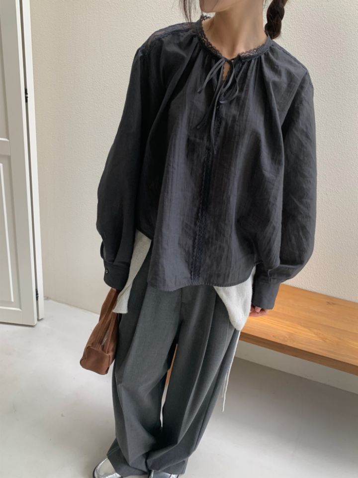 MARE韓國代購㊣女裝新品推薦25秋冬職業人氣熱賣襯衫蕾絲衫MARE襯衫/蕾絲衫