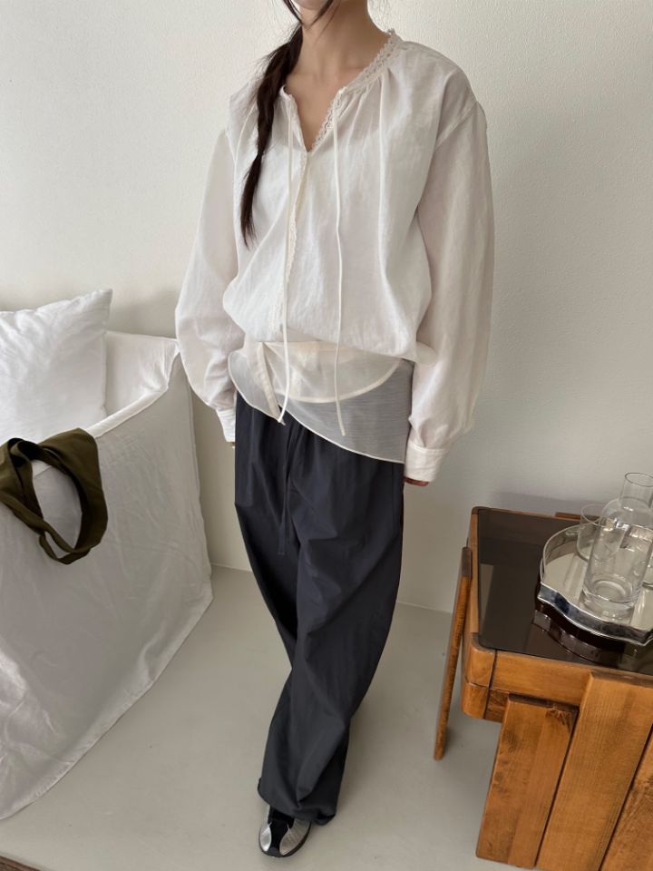 MARE韓國代購㊣女裝新品推薦25秋冬職業人氣熱賣襯衫蕾絲衫MARE襯衫/蕾絲衫圖色1