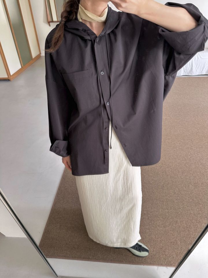 MARE東大門㊣直郵女裝新品人氣25秋冬推薦熱賣襯衫蕾絲衫兜帽MARE襯衫/蕾絲衫圖色2