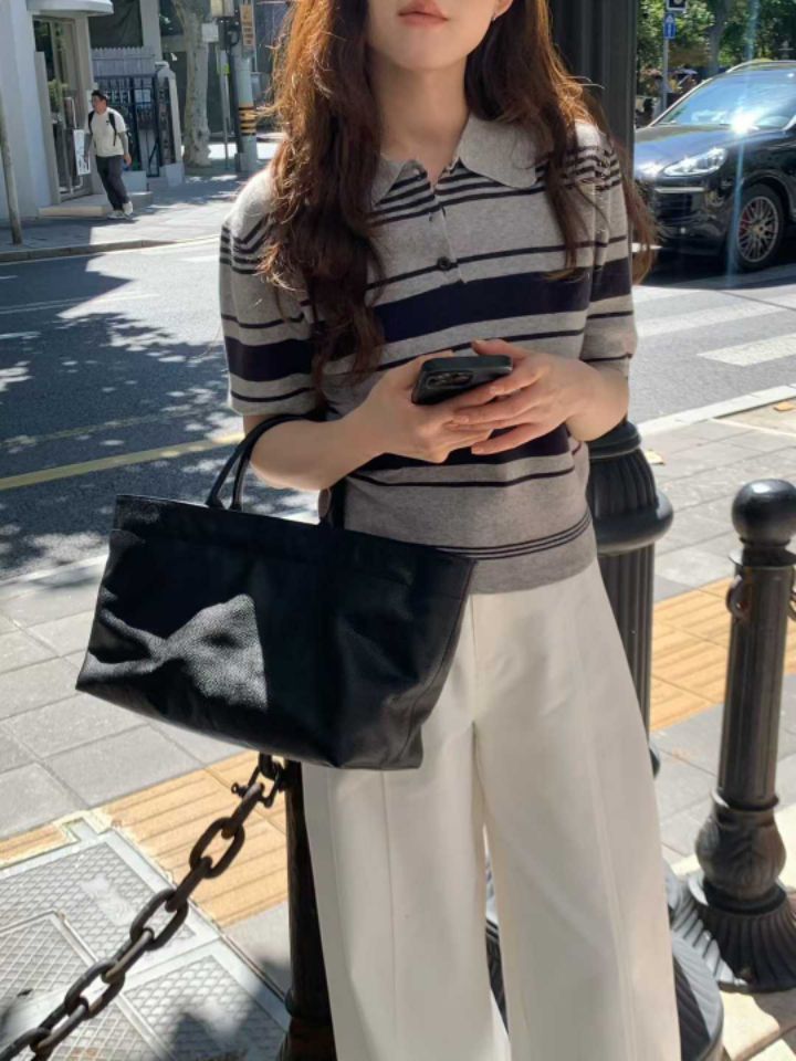 STAY HERE東大門㊣代購女士新款人氣職業熱賣推薦時尚針織衫STAY HERE針織衫圖色1