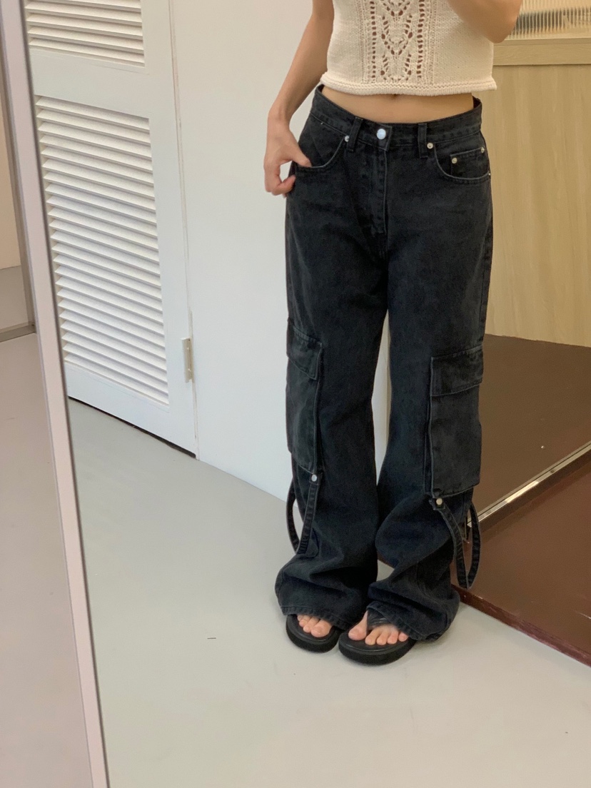 EYEL東大門㊣代購女裝新品25秋冬真品人氣熱賣職業牛仔褲工裝EYEL牛仔褲