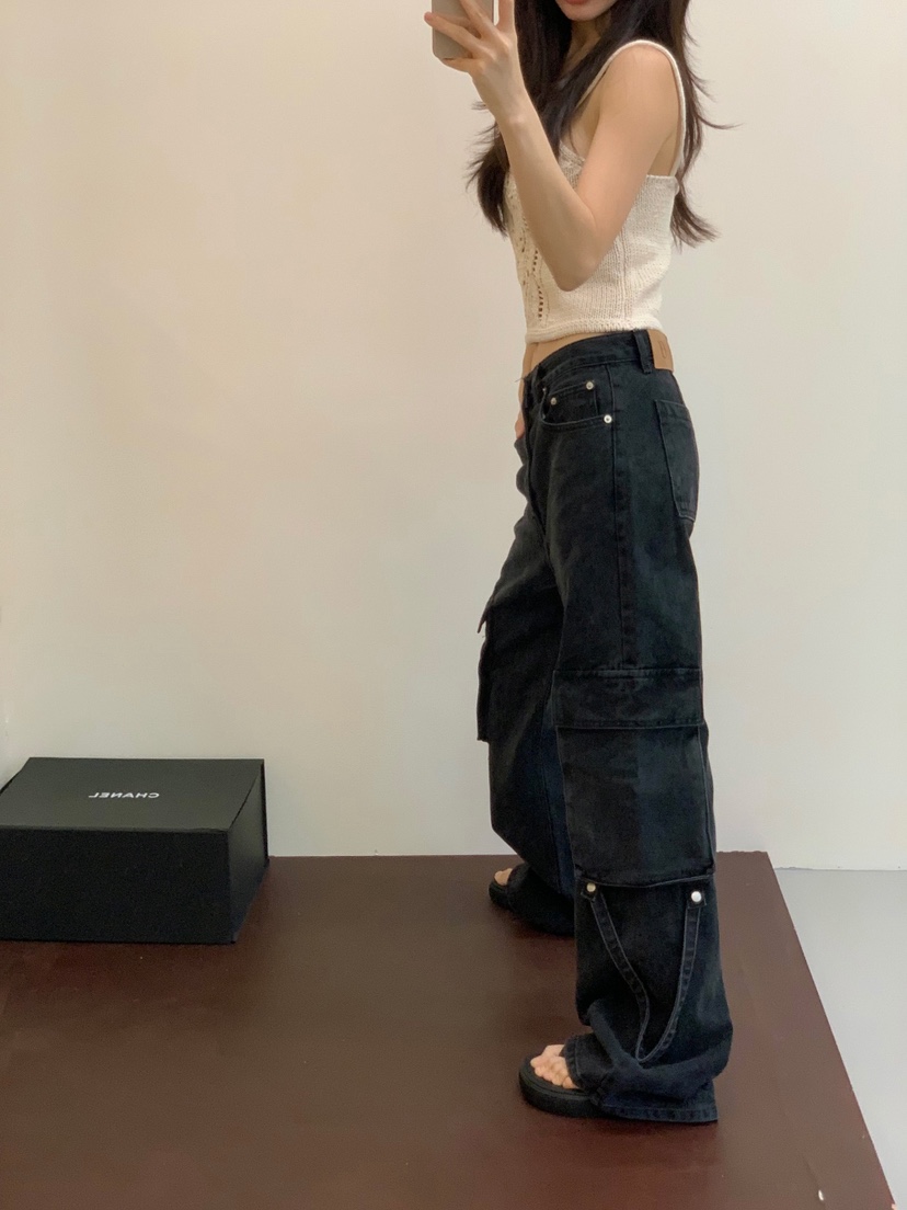 EYEL東大門㊣代購女裝新品25秋冬真品人氣熱賣職業牛仔褲工裝EYEL牛仔褲