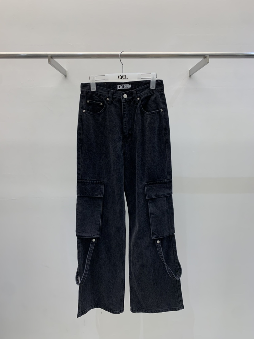 EYEL東大門㊣代購女裝新品25秋冬真品人氣熱賣職業牛仔褲工裝EYEL牛仔褲圖色1