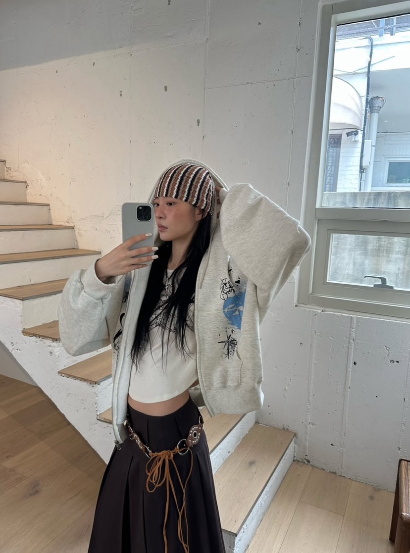 EYEL韓國代購㊣女裝新款時尚職業真品熱賣推薦夾克連帽拉鏈衫EYEL夾克