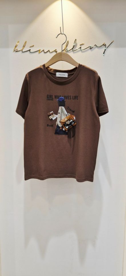 BLING BLING-S韓國直郵㊣女士新品人氣25秋冬職業時尚T恤BLING BLING-ST恤圖色2