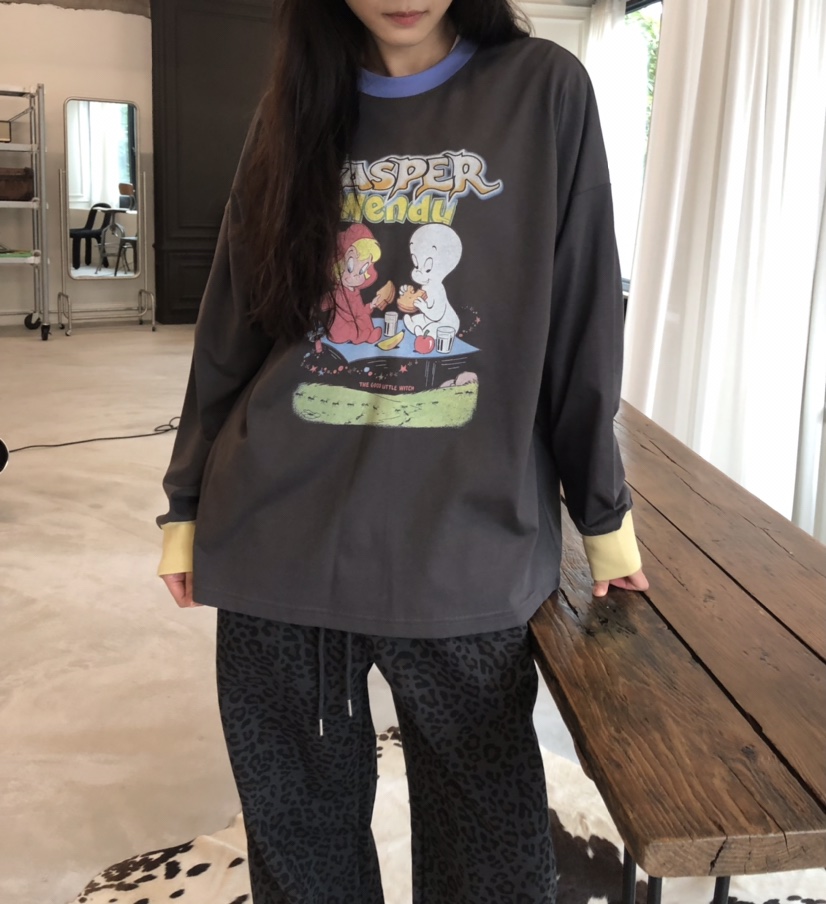 空東大門㊣實拍女士新款職業推薦時尚25秋冬休閑真品長袖T恤HANNA-A長袖T恤