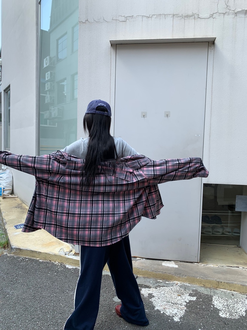 EYEL韓國直郵㊣女士新款人氣熱賣真品時尚襯衫蕾絲衫格紋寬松EYEL襯衫/蕾絲衫