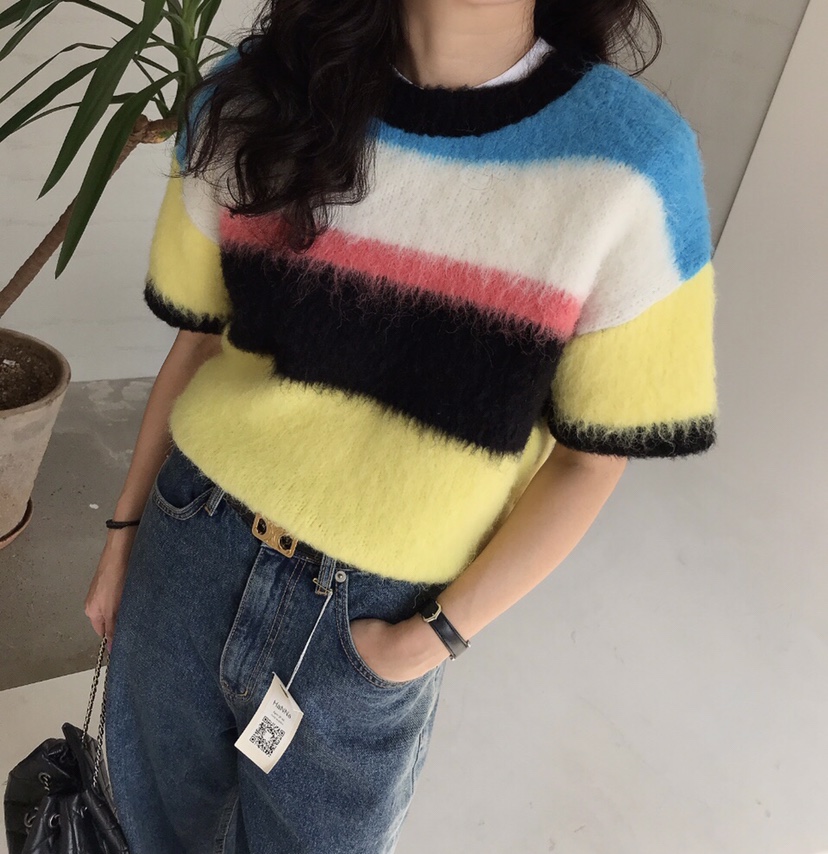 空韓國代購㊣女士新品職業時尚真品25秋冬休閑人氣熱賣針織衫HANNA-A針織衫