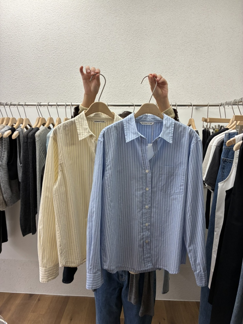 ROMANTICIZE東大門㊣代購女士新品推薦真品時尚襯衫蕾絲衫條紋ROMANTICIZE襯衫/蕾絲衫