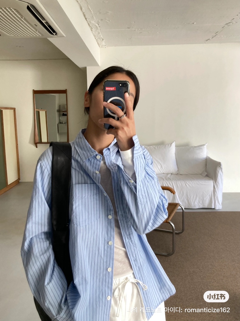 ROMANTICIZE東大門㊣代購女士新品推薦真品時尚襯衫蕾絲衫條紋ROMANTICIZE襯衫/蕾絲衫