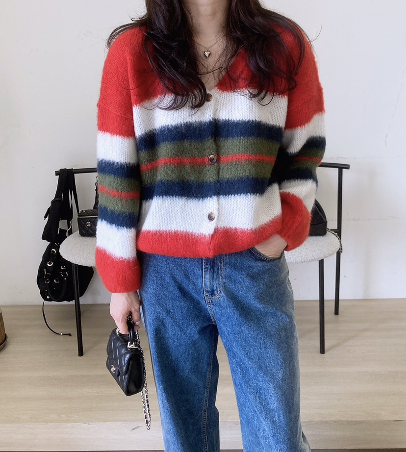 空韓國直郵㊣女士新品人氣時尚推薦25秋冬熱賣休閑真品針織衫HANNA-A針織衫圖色1