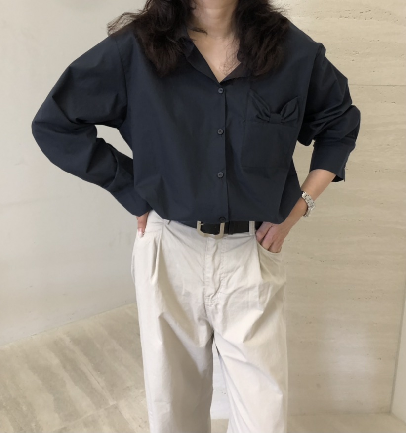 空韓國代購㊣女士新品職業推薦熱賣人氣真品時尚襯衫蕾絲衫HANNA-A襯衫/蕾絲衫