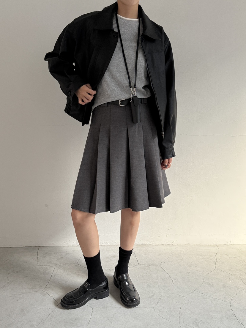 MUSE-P東大門㊣代購女裝新品推薦半身裙中短裙不含腰帶褶皺MUSE-P半身裙/中短裙