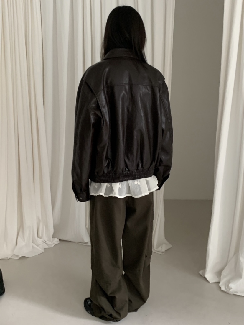 VAARA韓國代購㊣女士新款熱賣時尚25秋冬人氣真品職業夾克皮革VAARA夾克