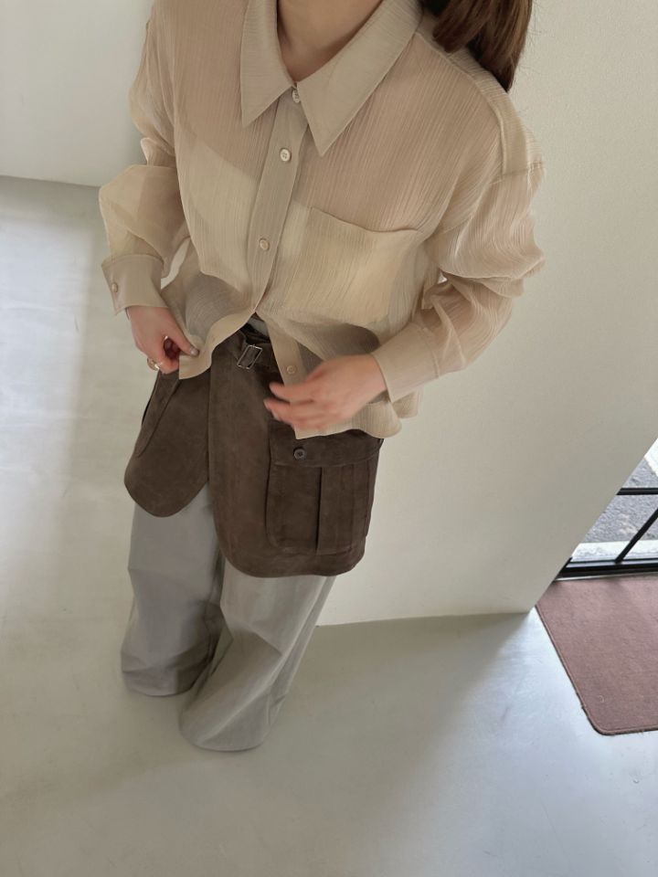 MARE東大門㊣直郵女士新款推薦熱賣25秋冬人氣襯衫蕾絲衫口袋MARE襯衫/蕾絲衫