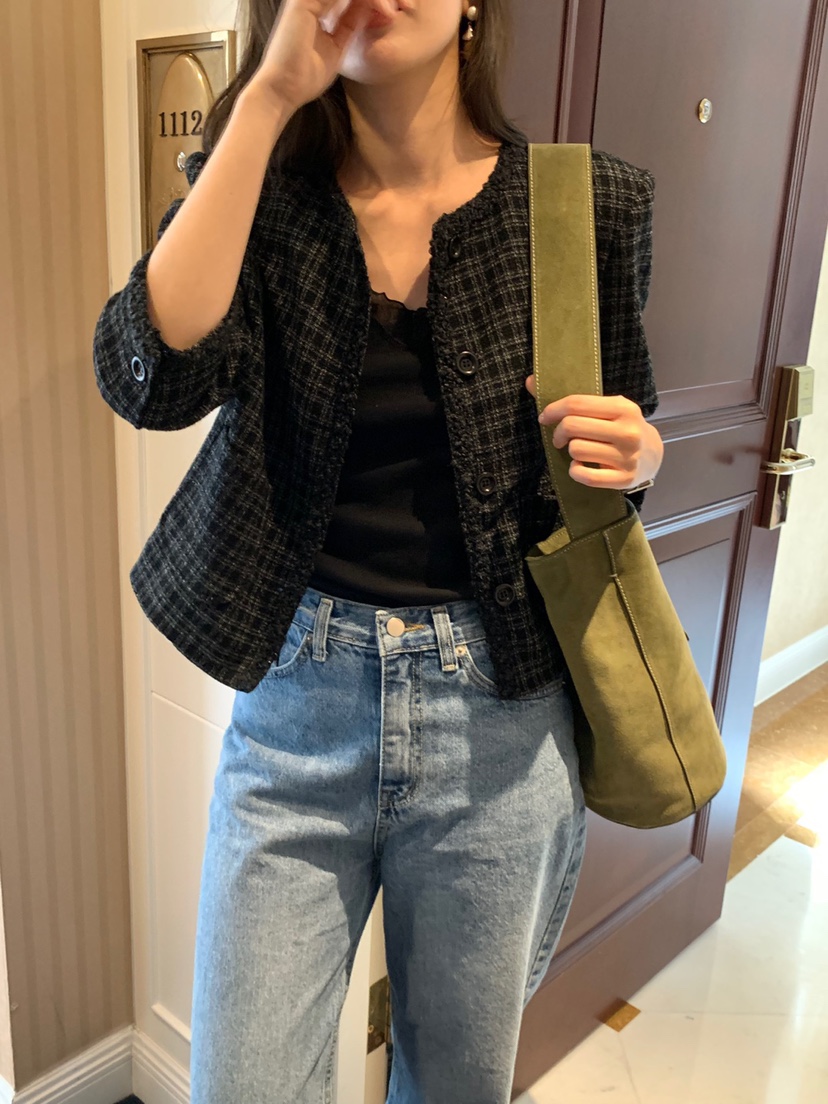 GILLI東大門㊣直郵女裝新品時尚職業休閑真品熱賣夾克粗花呢GILLI夾克